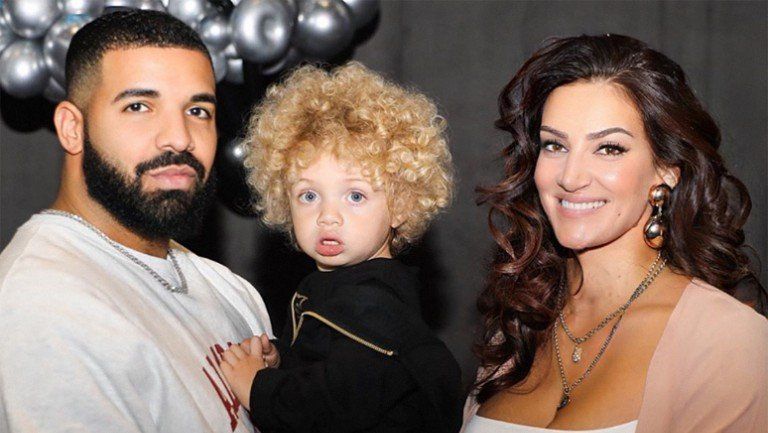 Brussaux met Drake en hun kind