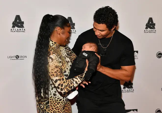 Keke Palmer et Darius avec leur fils Leo.