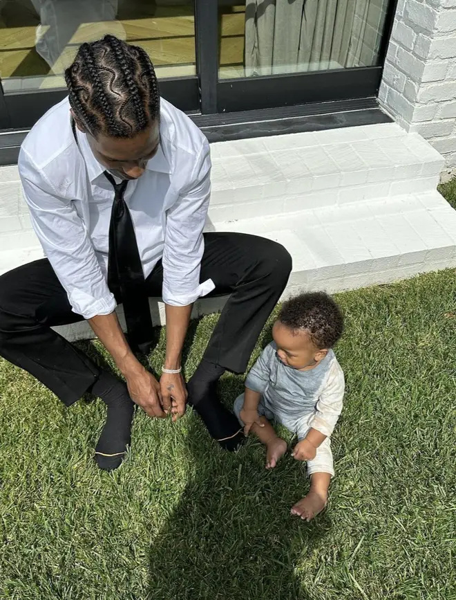 ASAP Rocky con su hijo, RZA.